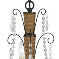 thumbnail image 3 of Scroll Metal Frame Chandelier with Hanging Crystals and Wrapped Rope,Bronze- Saltoro Sherpi, 3 of 5
