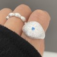 thumbnail image 2 of Anillos de plata de ley 925 para mujer, pareja minimalista hecha a mano, anillo de estrella ovalado Simple, joyería de fiesta, regalo para prevenir alergias, 2 of 2