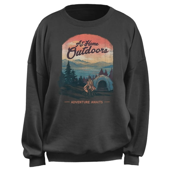 Junior's Lost Gods At Home Outdoors Sweatshirt Charcoal Medium