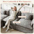 thumbnail image 6 of OLINOA 108" Modular Sectional Sofa with Double Ottomans, Ultra-Soft Chenille U-Shaped Sectional Couch, Deep Seat Convertible Sofa Bed with Side Pockets & Extra Pillows for Living Room, Gray, 6 of 9