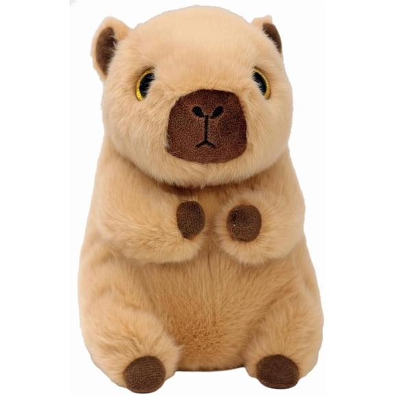 TY Beanie Boos T37391 Lara the Capybara with Large Gold Eyes and Glitter - The Big Sparkly Eyes Plush Toy - 15cm