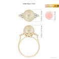 thumbnail image 4 of Angara Golden South Sea Cultured Pearl Ring with Trio Diamonds in 14K Yellow Gold for Women | June Birthstone Jewelry for Her, 4 of 8