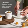 thumbnail image 6 of Aovky Ramekins 8 Oz Oven Safe, Creme Brulee Ramekins Set of 6 for Broiler, Microwave, Pudding Custard Cups Ceramic Baking Bowls Souffle Dishes for Dessert, Ice Cream, Snack, White, 6 of 6