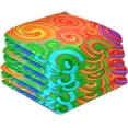 thumbnail image 4 of Abstract Rainbow Curved Stripes Color Line Kitchen Towel, Dish Towels Quick Drying Tea Towels Absorbent Hand Towels for Kitchen Sink Dinner Table 28 x 18 Inches, Set of 1, 4 of 7