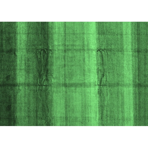 Ahgly Company Indoor Rectangle Abstract Emerald Green Modern Area Rugs, 2' x 4'