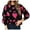 Black, variant on Sweater for Women Heart Print Color Block Knitted Long Sleeve Crew Neck Pullover Tops