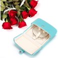 thumbnail image 2 of Caja de regalo de terciopelo para pulsera, caja de soporte para pulsera, exhibiciones de almacenamiento de joyas para cumpleaños, boda, día de San Valentín, aniversario (azul cian), 2 of 4