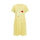 thumbnail image 5 of Camisón corto de talla grande para mujer, camisón de manga corta con estampado de pecho a la moda, camisón para mujer, 5 of 5