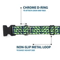 thumbnail image 5 of Buckle-Down Pet Collar, Dog Collar Plastic Buckle, Abstract Plaid White Navy Neon Green, 7 to 8.5 Inches 0.5 Inch Wide, 5 of 8