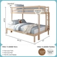 thumbnail image 2 of Now Furniture Wooden Twin over Full Bunk Bed for Kids, Textured Natural, 2 of 7
