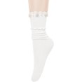 thumbnail image 1 of shiyou-Women Colorful Ruffle Socks with Pearls Cute Lolita Solid Color Frilly Pearl Cotton Socks Fun Gift for Teen Girls, 1 of 4