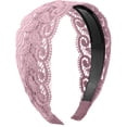 thumbnail image 2 of FNGZ 1Pc Headband, Pink Heardband, Headband Anti With Teeth Elegant Wide High Toughness Stable Fixing Accessories Delicate Lace Embroidery Women Hairband For, 2 of 3