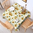 thumbnail image 2 of White Green Leaf Flower Sunflower Pattern Square Tablecloth,Waterproof Square Table Cover,Wipeable Spillproof Washable Table Cover for Home Kitchen Party Decor 60"x60"(152x152cm), 2 of 6