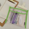 thumbnail image 1 of Estuche transparente de gran capacidad para lápices, bolsa de papelería, impermeable, con cierre a presión, portátil, plegable, diseño de varios niveles para oficina, hogar, bolsa de, 1 of 7