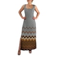 thumbnail image 5 of Womens Boho Maxi Striped Chevron Print Scoop Neck Tank Dress, 5 of 8