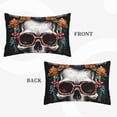 thumbnail image 2 of Lsque Flower Horn Skull A Pattern Pillow Case – Soft & Cozy Throw Pillow Cover, Hypoallergenic Cushion Case for Sleeping Women with Envelope Closure-16"x24", 2 of 6