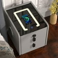 thumbnail image 5 of Smart Nightstand with Fingerprint Lock Drawer, Nightstand with Wireless Charging, Night Stand with 2 Drawers, 2 USB, LED Lights Bluetooth Speaker Side Table with Drawers for Bedroom/Living Room, 5 of 9