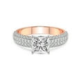 thumbnail image 3 of 3 Carat IGI Certified Princess Shape Lab Grown Diamond Engagement Ring | 14K Rose Gold | Amira Luxe Secret Double Halo Lab Diamond Ring | FG-VS1-VS2 Quality Friendly Diamonds, 3 of 5