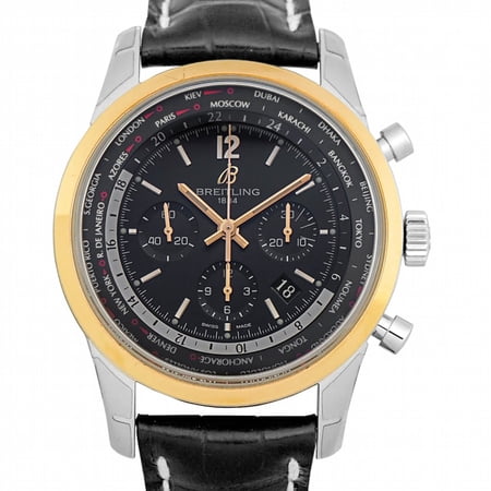 Breitling Transocean Unitime Pilot World Time Chronograph Automatic Black Dial Men's Watch UB0510U4/BC26