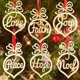 thumbnail image 2 of Paquete de 18 adornos navideños de madera con letras huecas de madera para colgar en el árbol de Navidad, 2 of 4