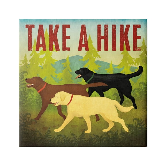 Stupell Industries Take a Hike Phrase Animals & Insects Painting Gallery Wrapped Canvas Print Wall Art, 17 x 17