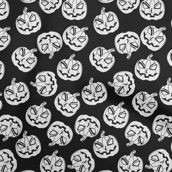 oneOone Polyester Spandex Black Fabric Halloween Dress Material Fabric Print Fabric By The Yard 56 Inch Wide