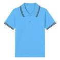 thumbnail image 2 of Girls Sky Blue 100% Cotton Short Sleeve Polo Shirt, Breathable Durable Tagless School Uniform Top for Girls 4-12 Years, Classic Casual Polo with Reinforced Collar,Size 3-4 T, 2 of 9