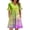 Fluorescence Yellow, variant on Women's A-Line Sun Dress Short Sleeve V-Neck with Pockets - Tie-Dye Print Flowy Summer Dress, Bohemian Chic, Lightweight and Soft for Vacation, Party, Daily Fashion,Purple,M