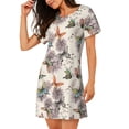 thumbnail image 2 of Logiee Flying Butterflies-1 Print Nightgowns for Women,Soft Short-Sleeved Lightweight Sleepwear, Loose Sleepshirts, 2 of 6