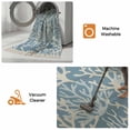 thumbnail image 5 of Blue Coral Coastal Kitchen Runner Rug 2'x4', Ocean Nautical Seaside Beach Washable Rug with Tassels, Non Slip Woven Cotton Bathroom Rugs Hallway Carpet for Foyer Bedroom Entry Back Door Decor, 5 of 9