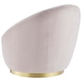 thumbnail image 5 of Armchair Swivel Accent Chair, Pink Gold, Velvet, Modern Contemporary, Living Lounge Cafe Room Hotel Lobby Hospitality, 5 of 7