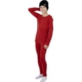 thumbnail image 4 of Merino.tech Kids Merino Wool 𝗠𝗶𝗱𝘄𝗲𝗶𝗴𝗵𝘁 Base Layer Set Unisex Thermal Underwear Top Bottom and Cuff Beanie (X-Small, Cherry Red), 4 of 10