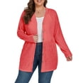 thumbnail image 3 of Cueply Women's Plus Size Cardigan Long Sleeve Lightweight Sheer Open Front Knited Cardigan 1X-4X, 3 of 6