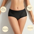 thumbnail image 7 of REORIAFEE Womens Briefs Underwear Mid Waist Cotton Briefs Strech Breathable Panties Soft Comfy Underwear Lingerie Black L, 7 of 7