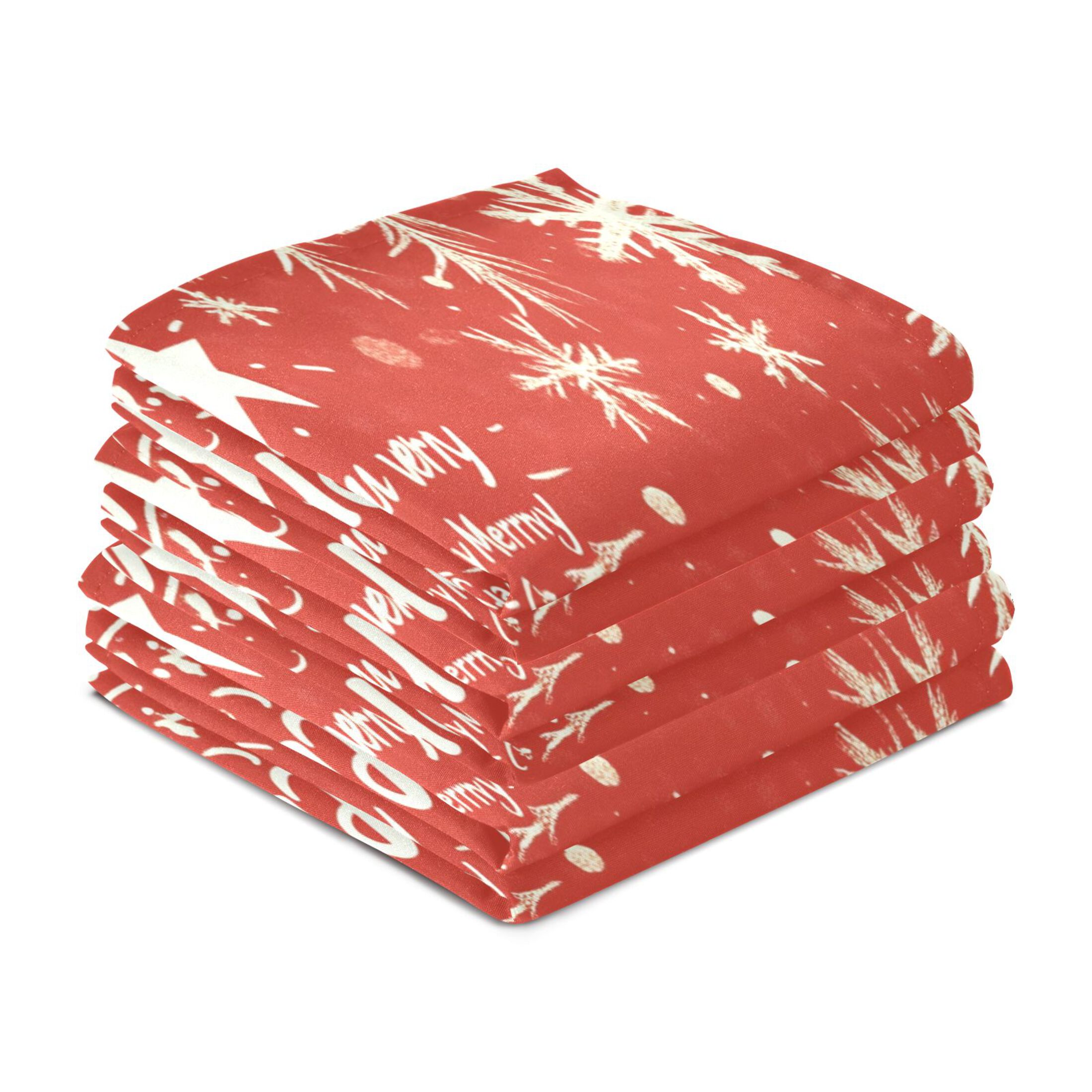 BZSMCE Kitchen Towels Creative Leaf and Snowflak for Merrh Christmas Pattern Durable Kitchen Towel