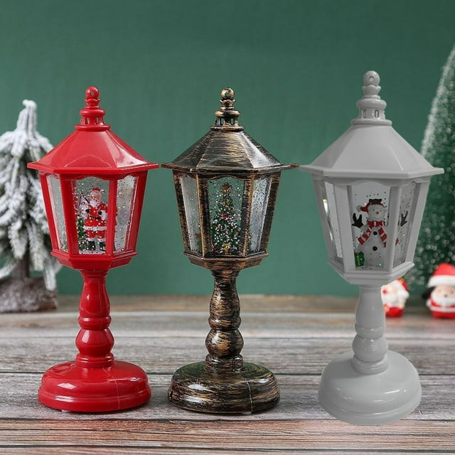 Sentmoon Christmas Decor Christmas Tree Ornaments Christmas Table Lamp With Music Luminous Ornaments Snow Night Light Christmas Small Gift With USB Data Cable Inject 50ml water for Indoor
