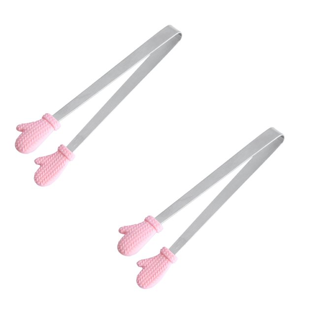 Creative Small Palm Silicone Clip Stainless Steel Handle And Hand Shaped Designed Silicone Tongs Creative Kitchen Gadgets For Sweets Ice Cube Spices Sugar Barbecue
