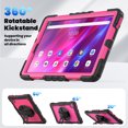 thumbnail image 5 of Case for Lenovo Tab K10 10.3 Inch/M10 FHD Plus 2020 2nd Gen with Screen Protector, 360 Degree Rotating Kickstand Hand Strap Heavy Duty Shockproof Cover with Shoulder Strap, Rose PC, 5 of 7