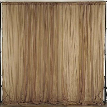Image of Efavormart 2 Pack | Fire Retardant Sheer Organza Curtain Panel Backdrops with Rod Pockets - 10ftx10ft