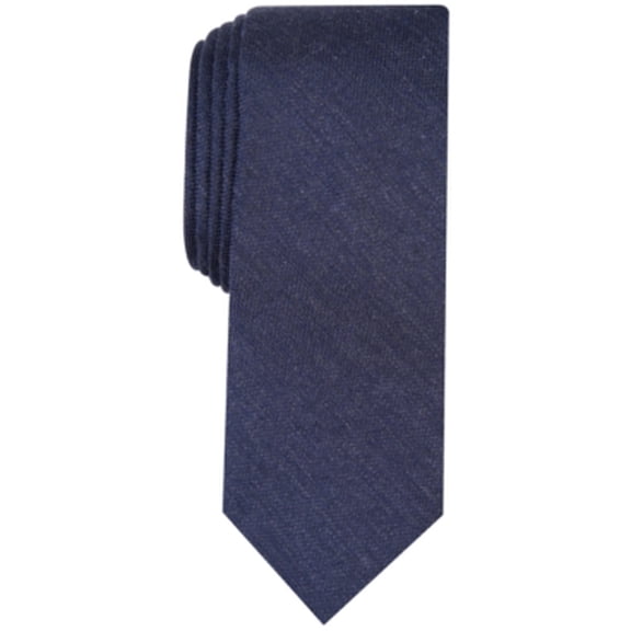Bar Iii Mens Slim fit Tie Necktie One Size Navy Blue Solid
