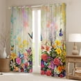 thumbnail image 3 of Homewish Spring Garden Flower Black Out Curtains, Rustic Rose Floral Curtains Pack of 2 (42x63 Each), Dreamy Butterfly Bedroom Curtains, Curtains and Drapes Bedroom Decor, 3 of 7