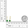 thumbnail image 6 of Gem Stone King 14K Yellow Gold Green Created Emerald Earrings for Women | 2.00 Cttw | Gemstone May Birthstone | Round 6MM, 6 of 6