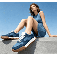 thumbnail image 6 of LUCKY STEP Comfort Retro Color Blocked Sneakers Fashion Casual Shoes,Denim Blue,Womens, 6 of 9