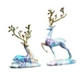 thumbnail image 4 of Dualoai Reindeer Figurines Resin Sitting Standing Deer Statues for Bookcase TV Stand, 4 of 9