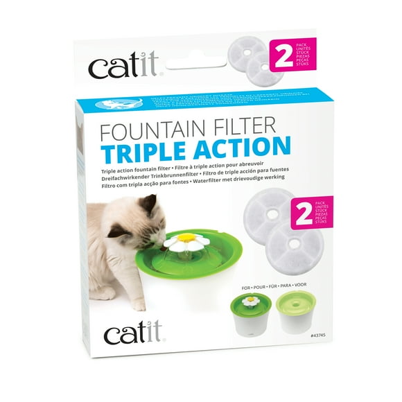 Catit Triple Action Cat Fountain Filters, 2 pack