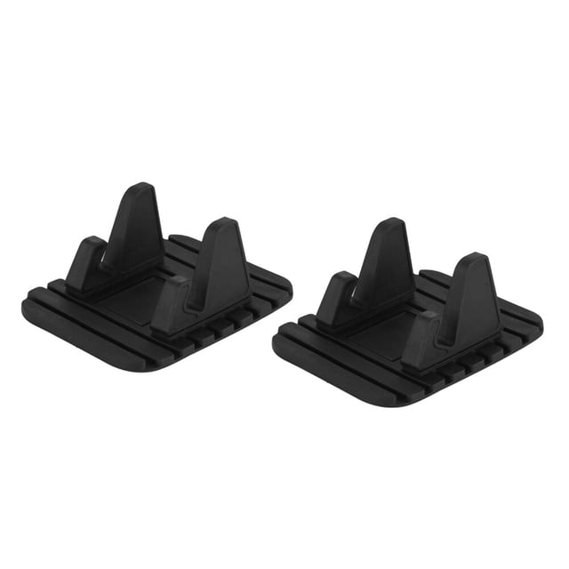 EeaseCA 2pcs Multifunctional Vehicle Mounted Mobile Phone Navigation Support Holder Silicone Car Dashboard GPS Desktop Stand Bracket for Smart Phones (Black)