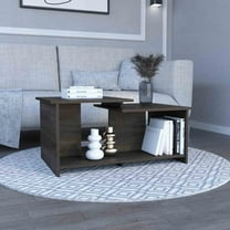 Wema 3 Coffee Table with Lower Open Shelf - Espresso for Modern Living Rooms