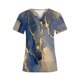 thumbnail image 3 of Camiseta de Manga Corta con Cuello en V Impresa de Verano Casual para Mujeres, Top de Poliéster Ligero de Moda para Uso Diario, Fiesta Y Fecha, 3 of 5