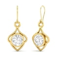 thumbnail image 2 of 6mm Ronde Moissanite 925 Argent Vermeil Fil Délicate Femmes Boucles d'Oreilles de Fiançailles, 2 of 4