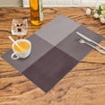 thumbnail image 2 of Placemats Set of 4 for Dining Table, Table Placemats, Rectangular Vinyl, PVC, 18x12 Inches - Brown, 2 of 7